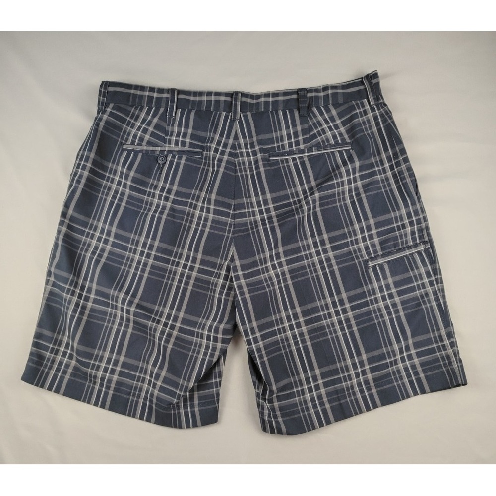 PGA TOUR Golf Shorts Men's 36 Blue Plaid Performance Flat Front Casual Travel - Picture 13 of 16